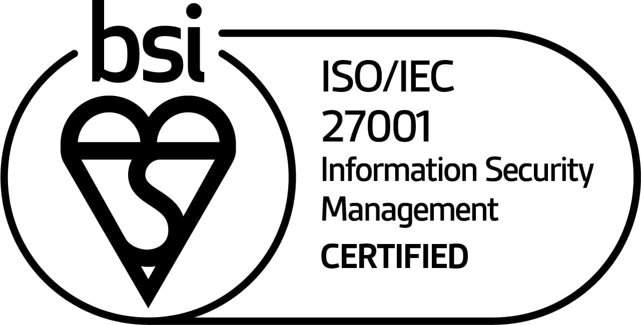 ISO 27001 Certified mark of trust