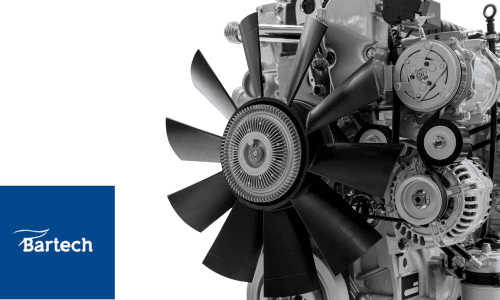 Bartech Marine Diesel Engine next to company logo