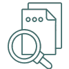 magnifying glass over 2 pieces of paper