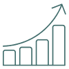 Growth icon on white block