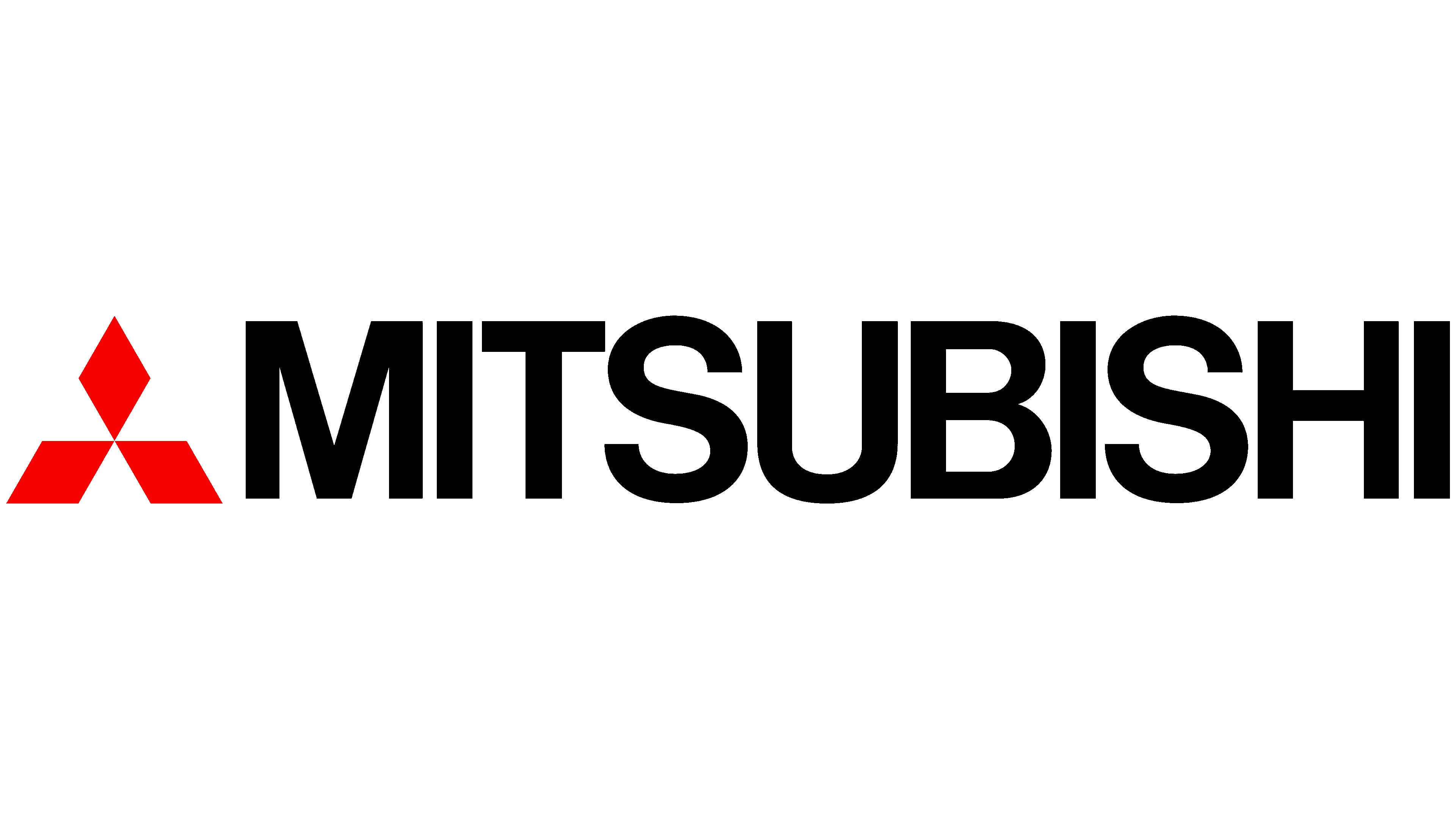 Mitsubishi logo - red mark and black words