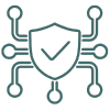 an icon of a shield with a check mark on it