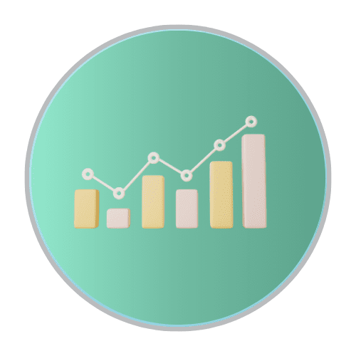 Icon showing a bar chart with an upward trend - to illustrate the statement of assurance for financial institutions